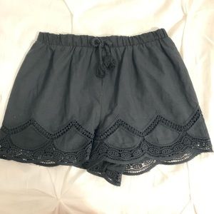 Fancy Black Ruffled Shorts
